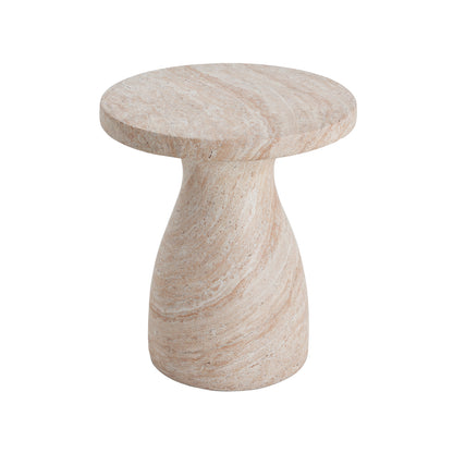 Beige Concrete Side Table - Outdoor Patio Table