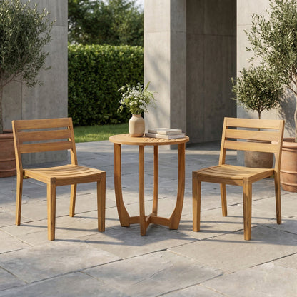 Outdoor 3-Pieces Acacia Wood Dining Set, Teak