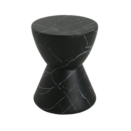 Black Concrete Hourglass Side Table - Outdoor Accent