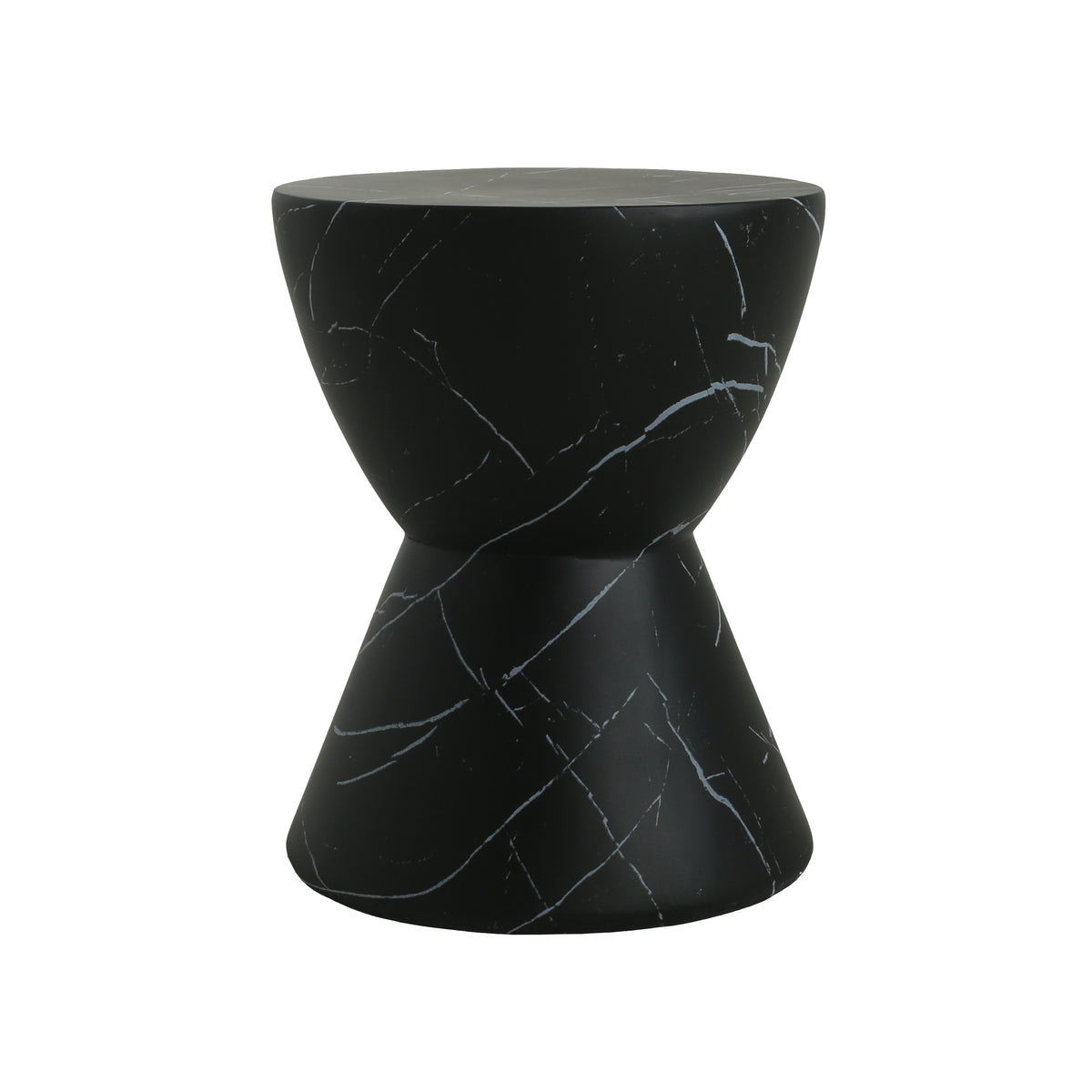 Black Concrete Hourglass Side Table - Outdoor Accent