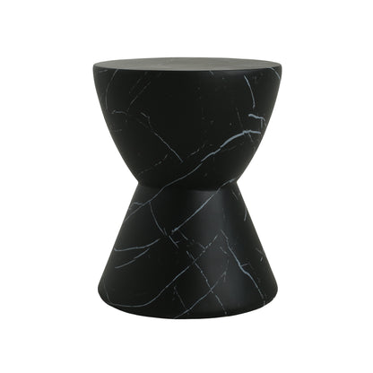 Black Concrete Hourglass Side Table - Outdoor Accent