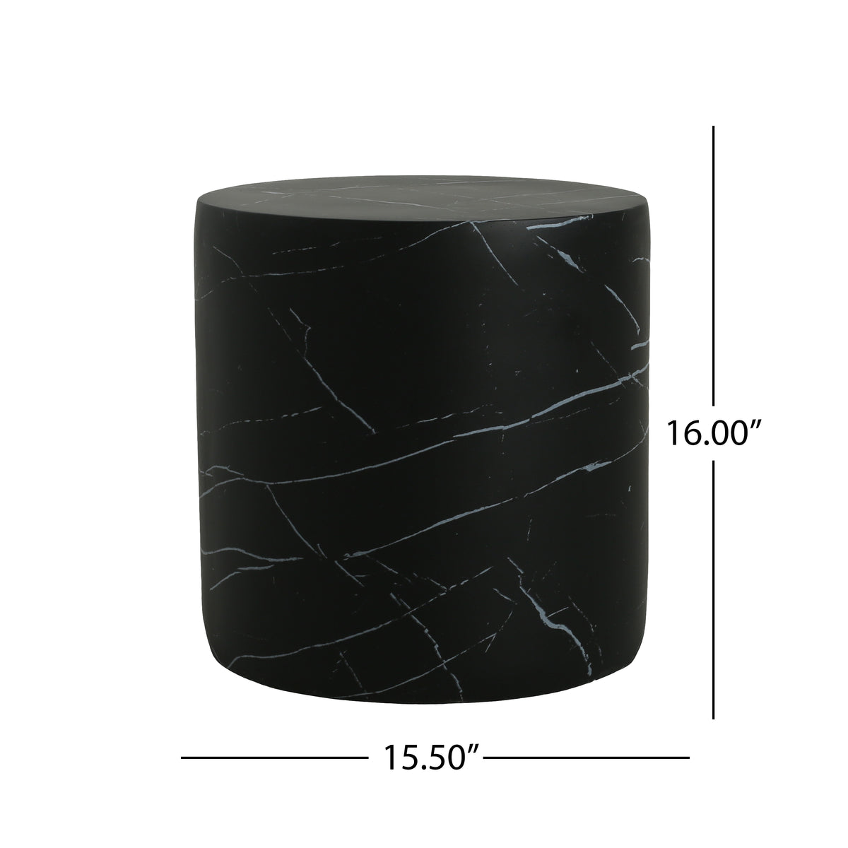 Black Concrete Side Table - Outdoor Patio Table