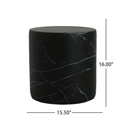 Black Concrete Side Table - Outdoor Patio Table