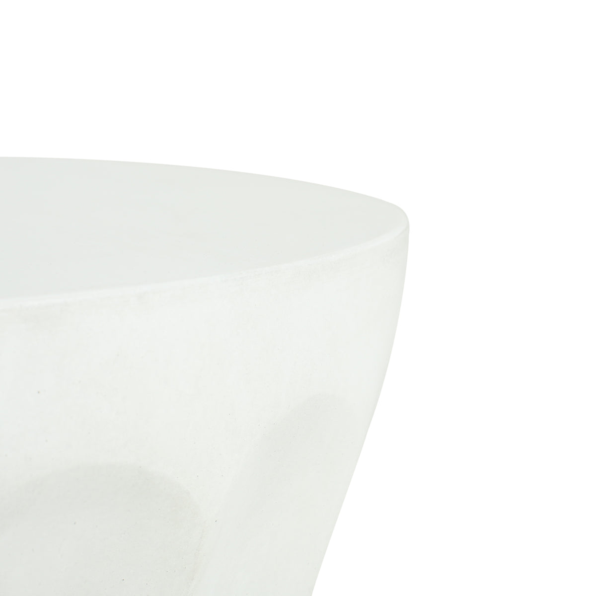 Antique White Concrete Side Table for Garden or Poolside Decor