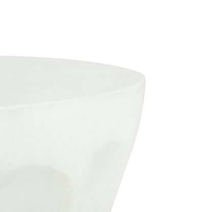 Antique White Concrete Side Table for Garden or Poolside Decor