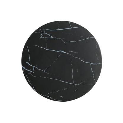 Black Marble Concrete Outdoor Side Table - Patio Accent