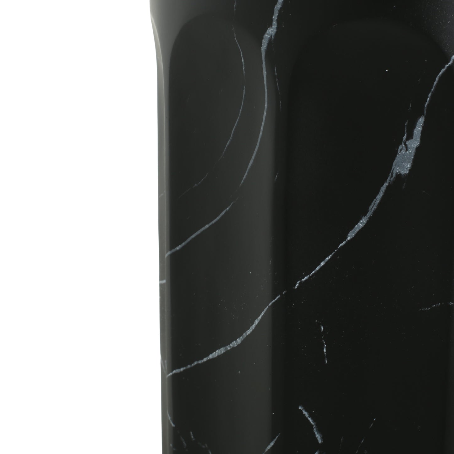 Black Marble Concrete Outdoor Side Table - Patio Accent