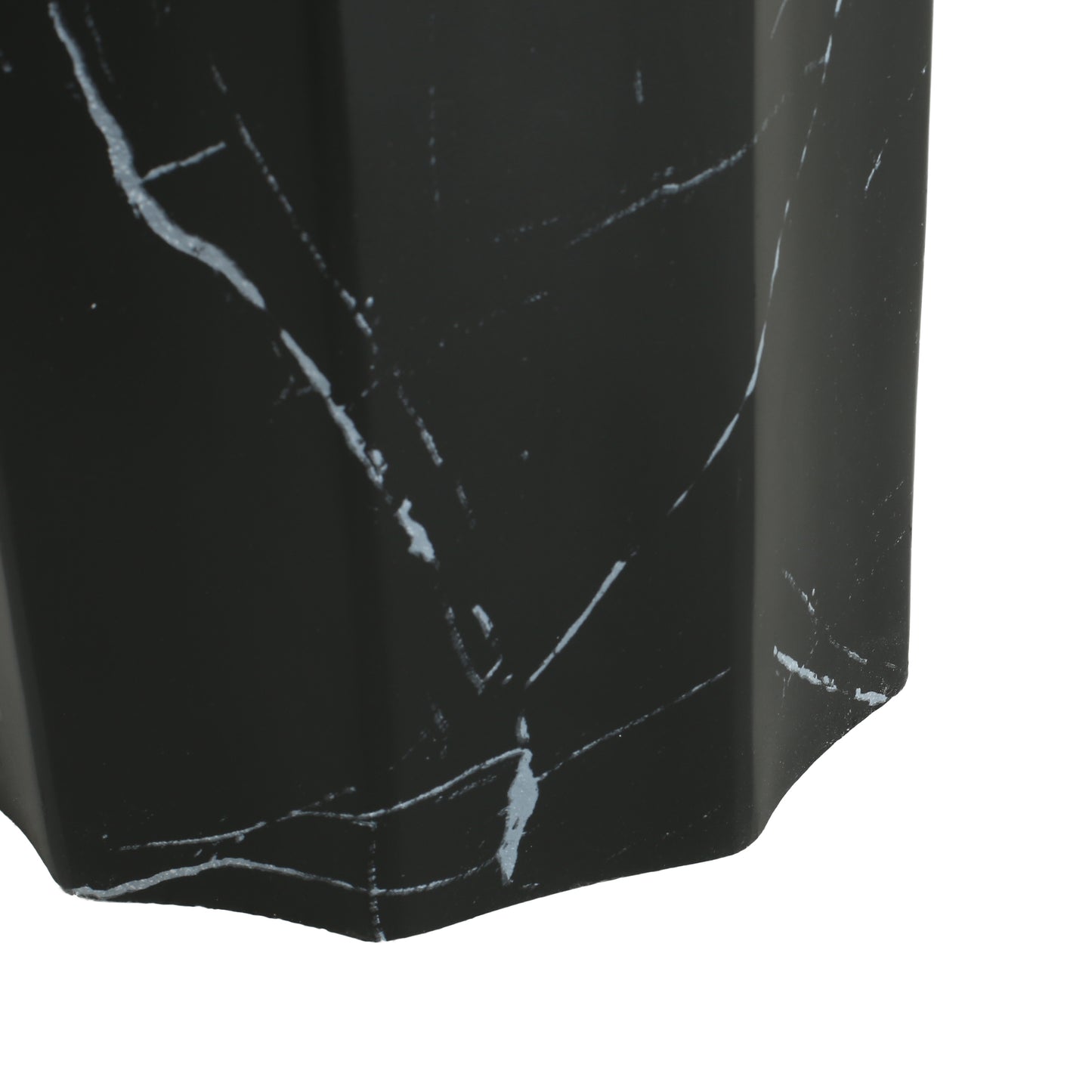 Black Marble Concrete Outdoor Side Table - Patio Accent