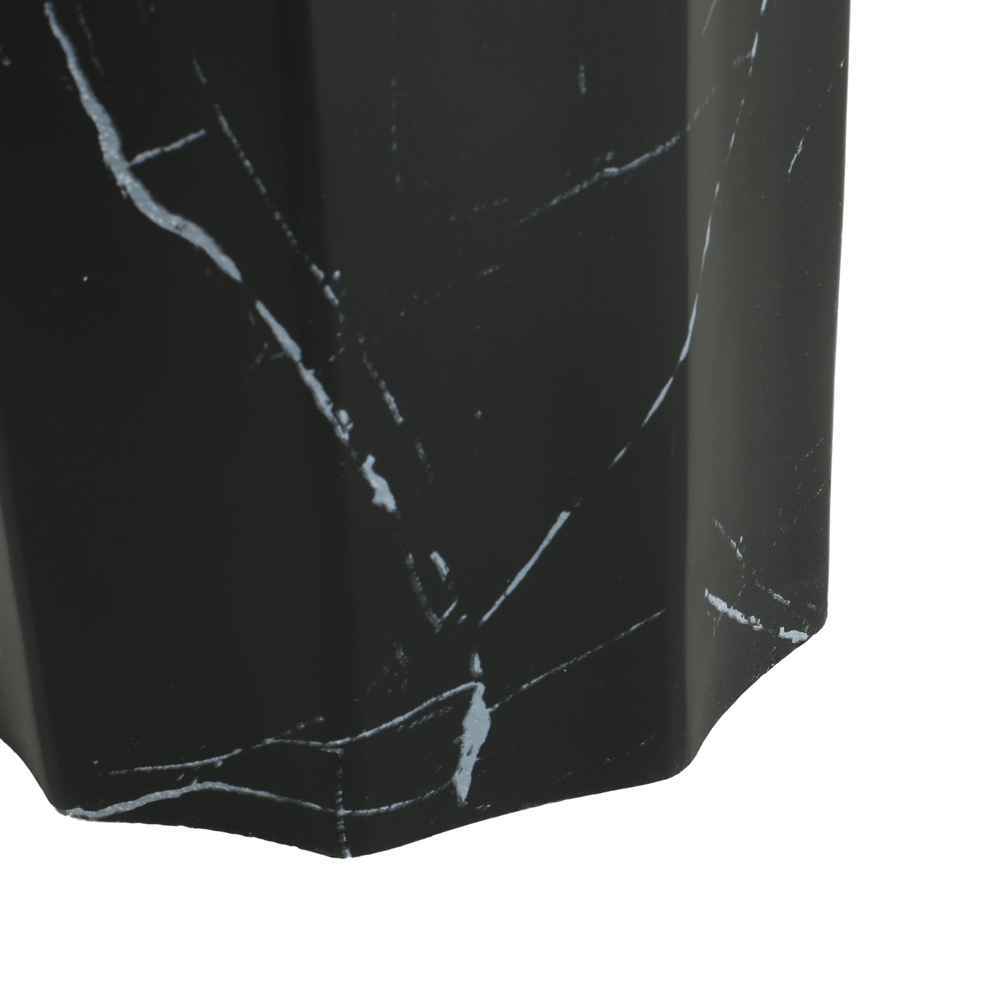 Black Marble Concrete Outdoor Side Table - Patio Accent