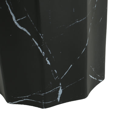 Black Marble Concrete Outdoor Side Table - Patio Accent