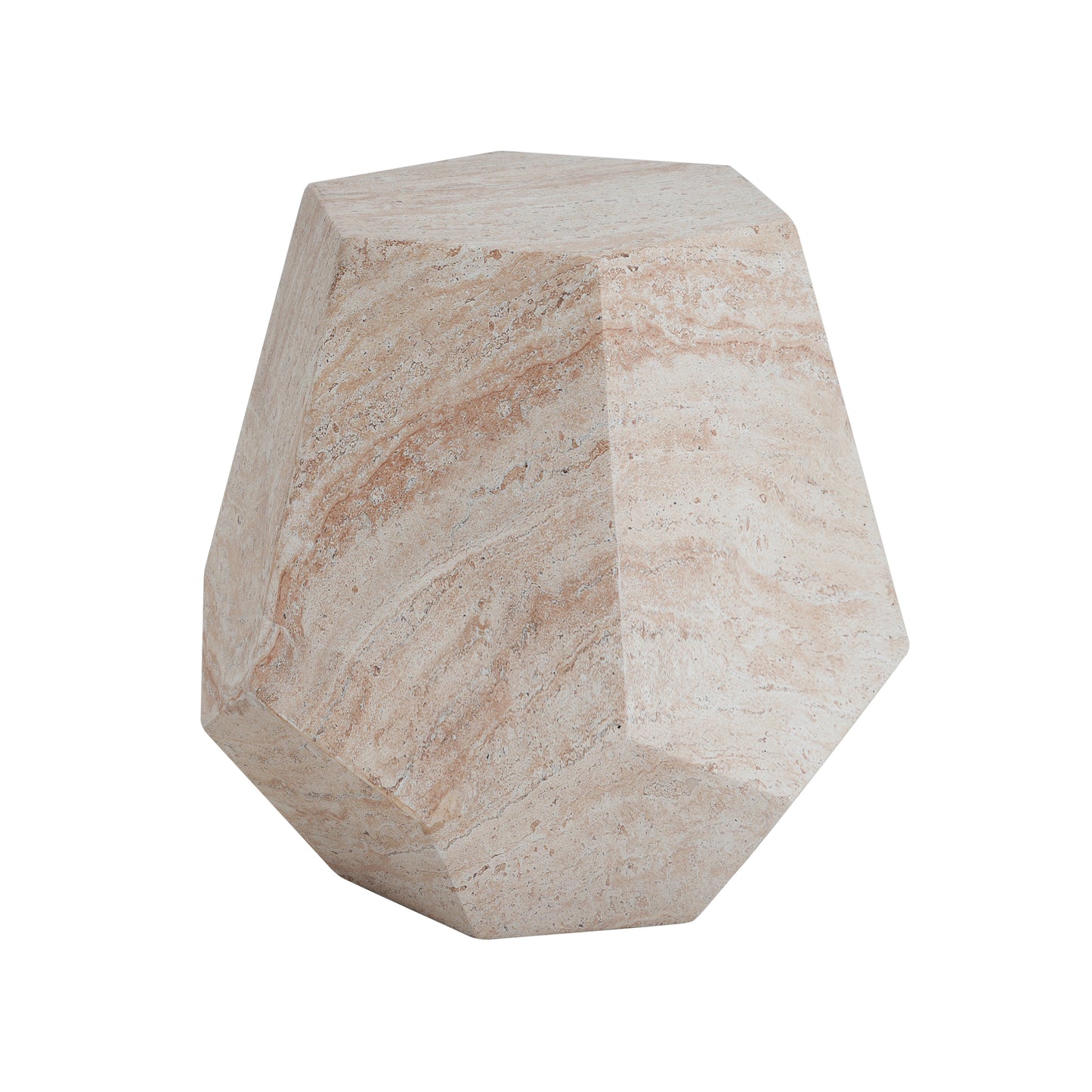 Lightweight Concrete Hexagonal Side Table for Outdoor Patio Decor