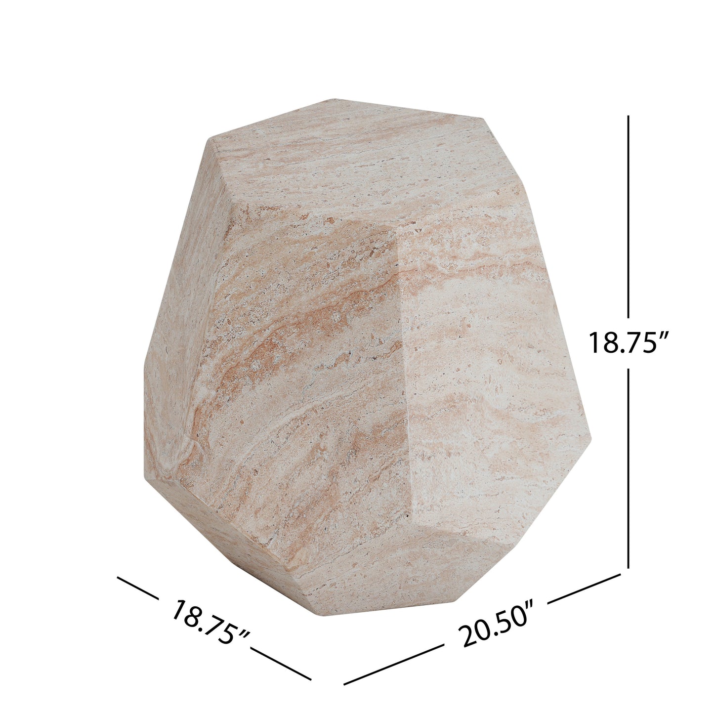 Lightweight Concrete Hexagonal Side Table for Outdoor Patio Decor