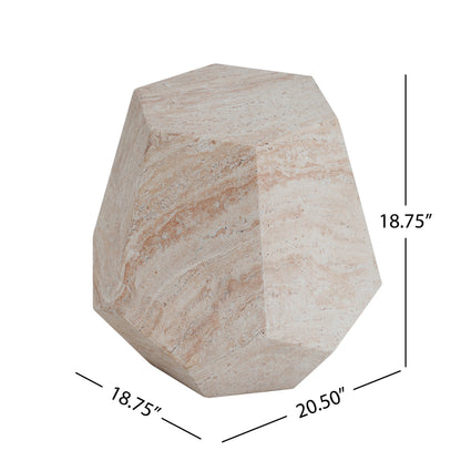Lightweight Concrete Hexagonal Side Table for Outdoor Patio Decor
