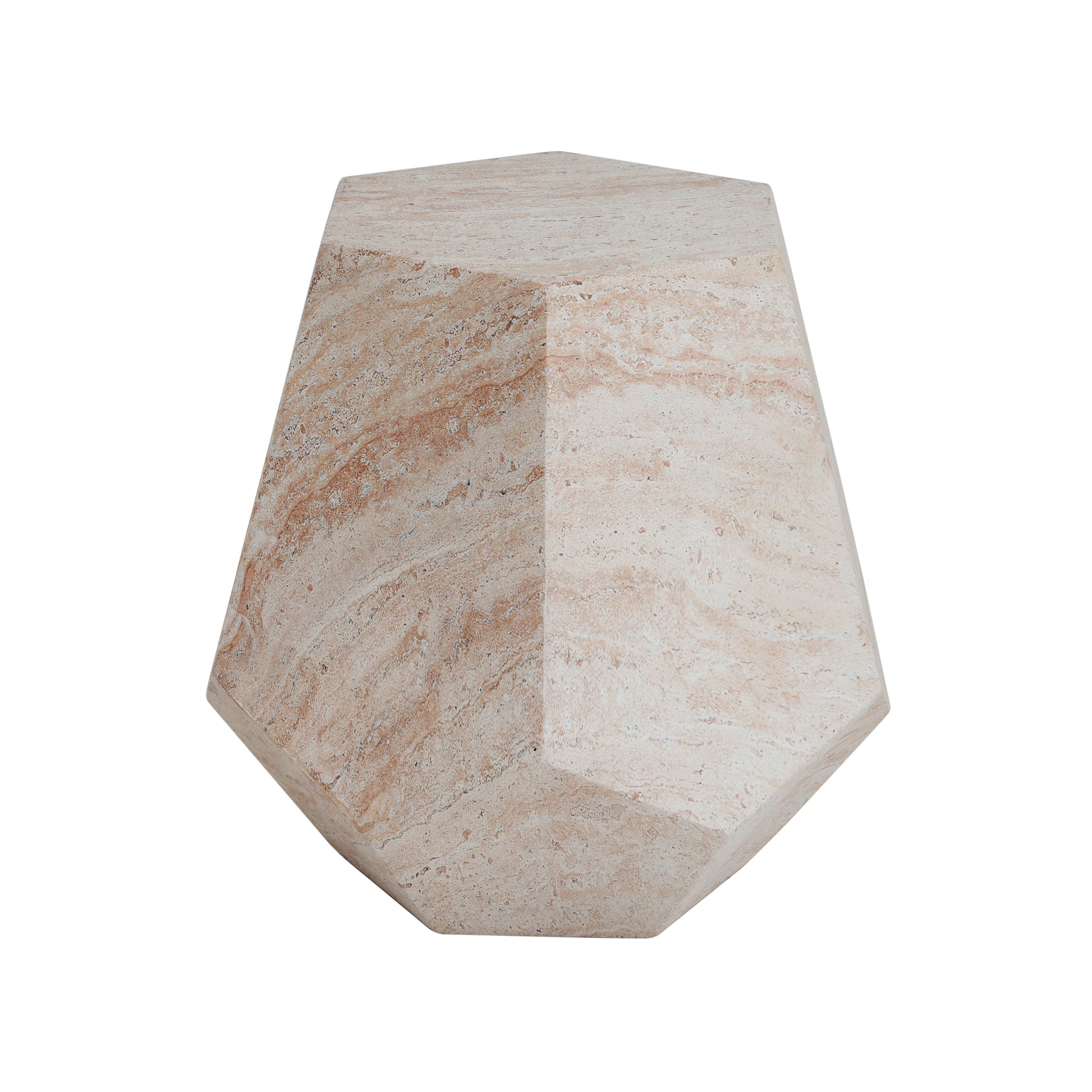 Lightweight Concrete Hexagonal Side Table for Outdoor Patio Decor