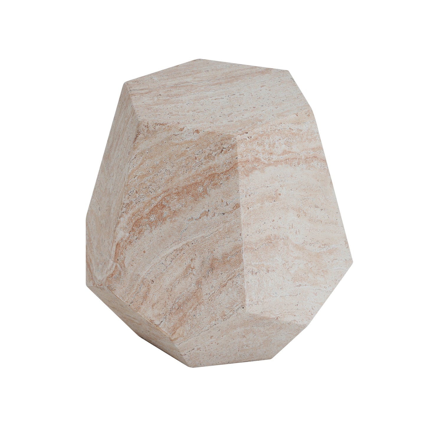 Lightweight Concrete Hexagonal Side Table for Outdoor Patio Decor