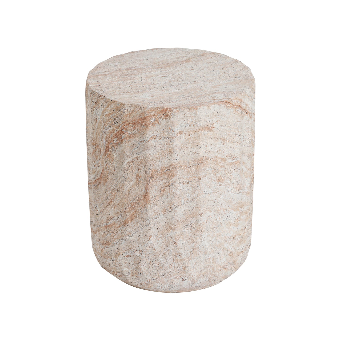 Beige Concrete Side Table for Poolside and Garden Accent