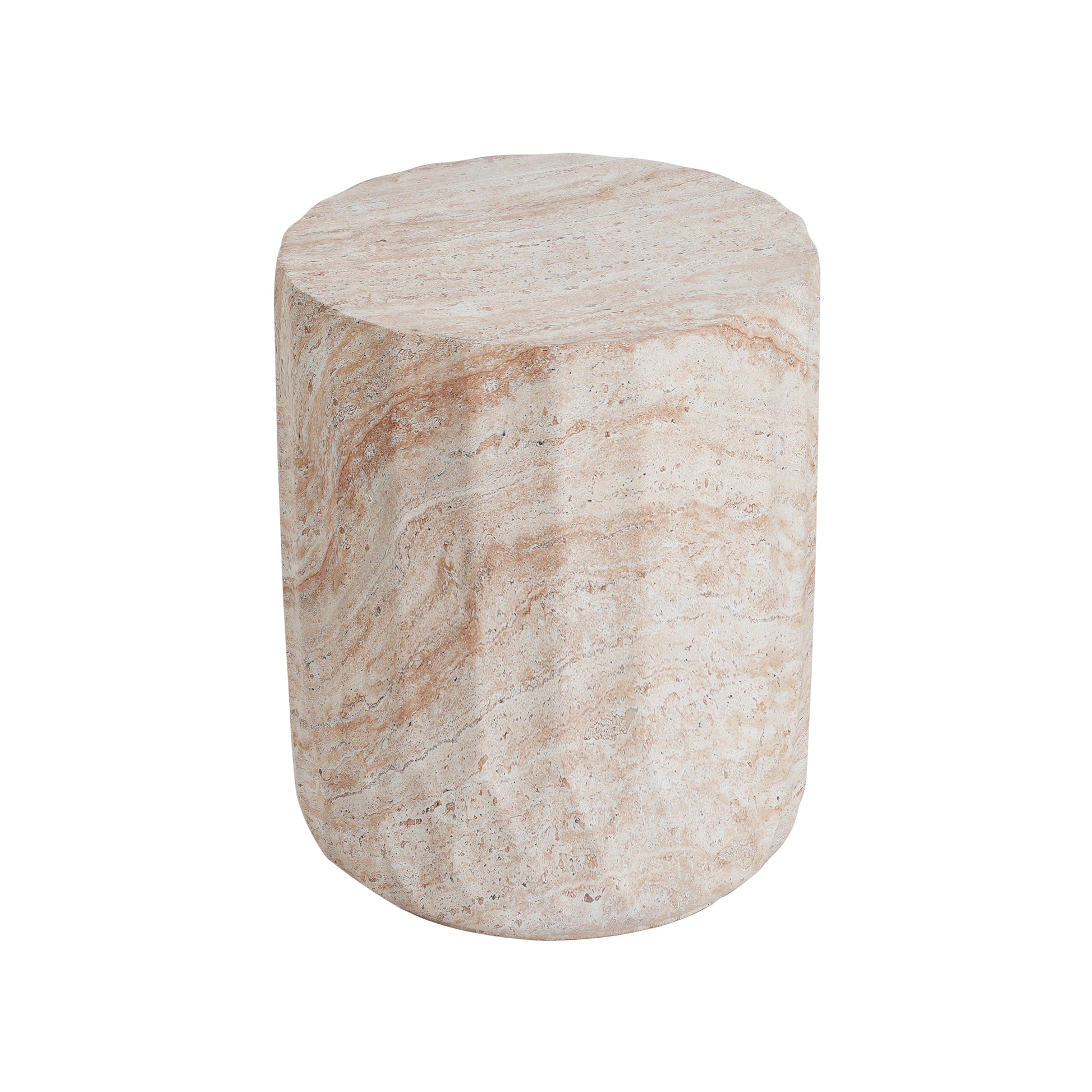 Beige Concrete Side Table for Poolside and Garden Accent