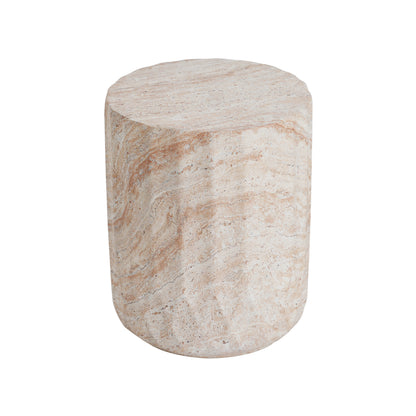 Beige Concrete Side Table for Poolside and Garden Accent
