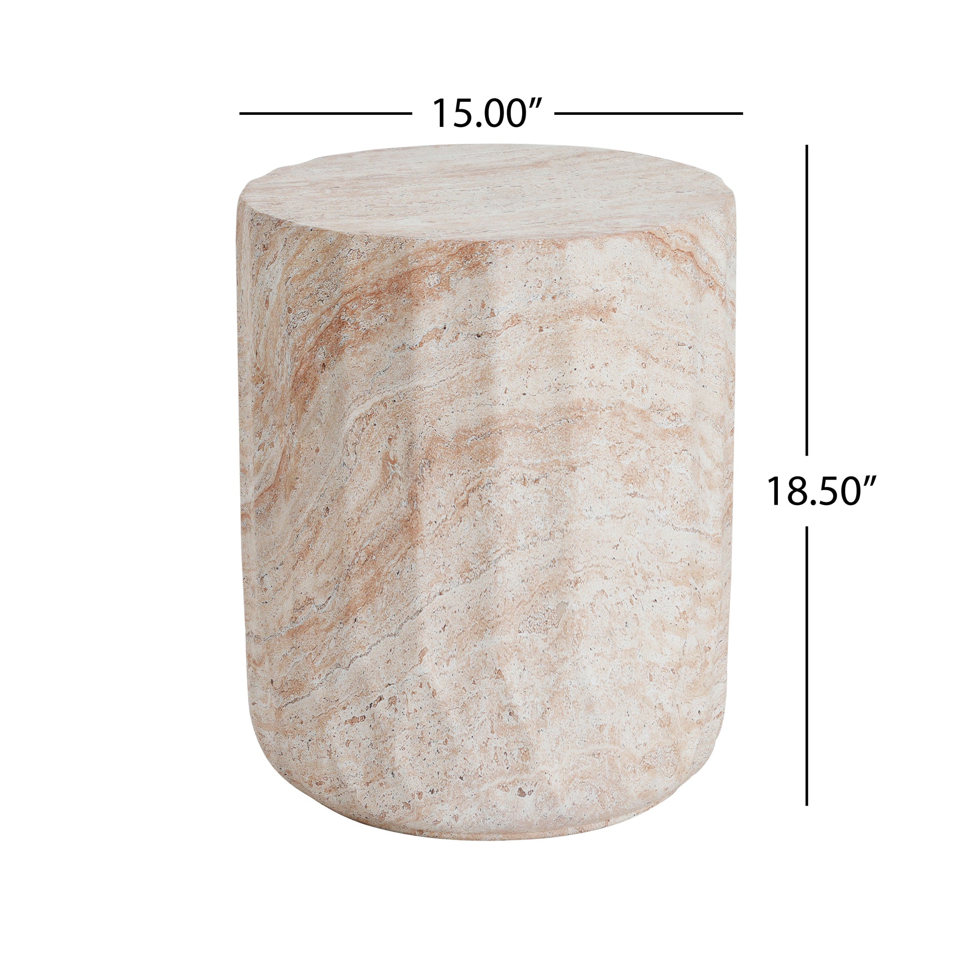 Beige Concrete Side Table for Poolside and Garden Accent