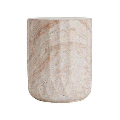Beige Concrete Side Table for Poolside and Garden Accent