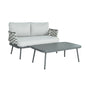 Mariano Steel Loveseat and Table, Grey