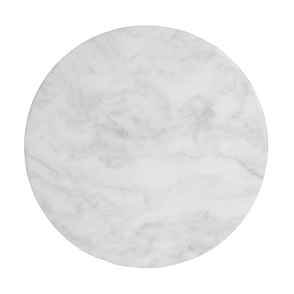 White Concrete Outdoor Side Table - 18 Inch
