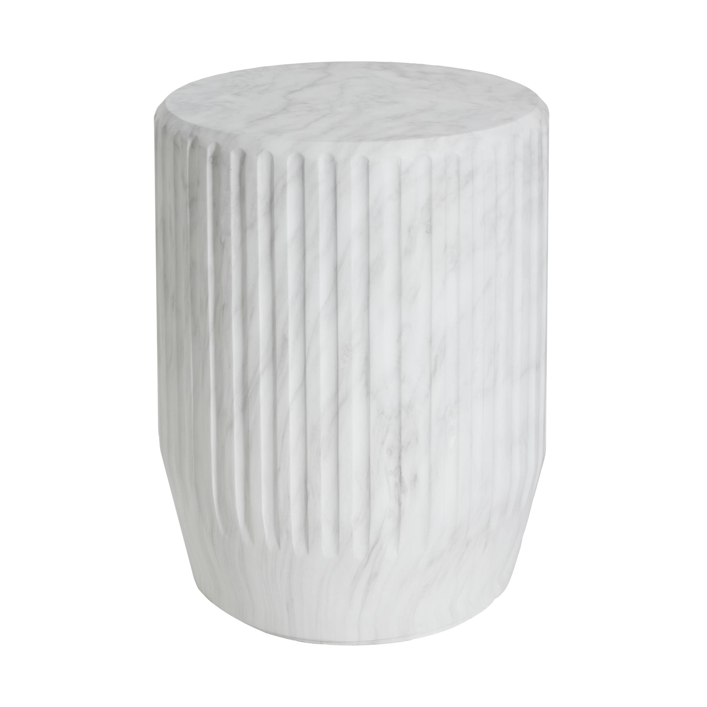 White Concrete Outdoor Side Table - Durable & Stylish