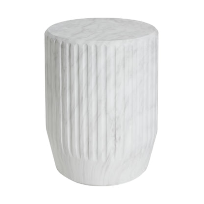 White Concrete Outdoor Side Table - Durable & Stylish