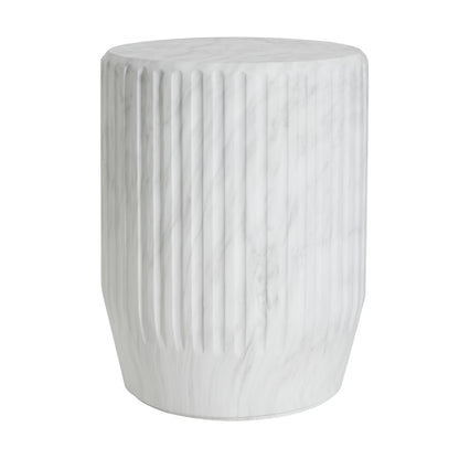 White Concrete Outdoor Side Table - Durable & Stylish