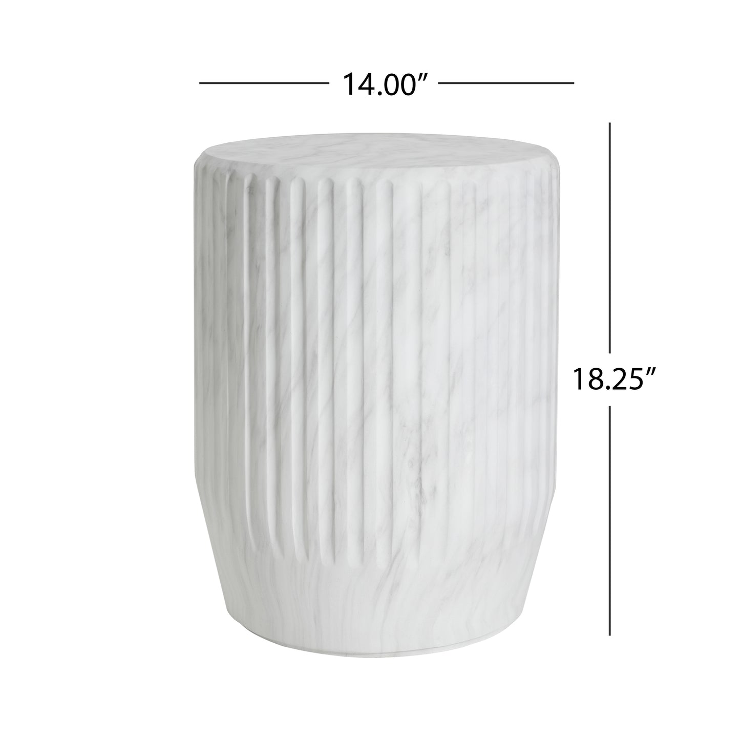 White Concrete Outdoor Side Table - Durable & Stylish