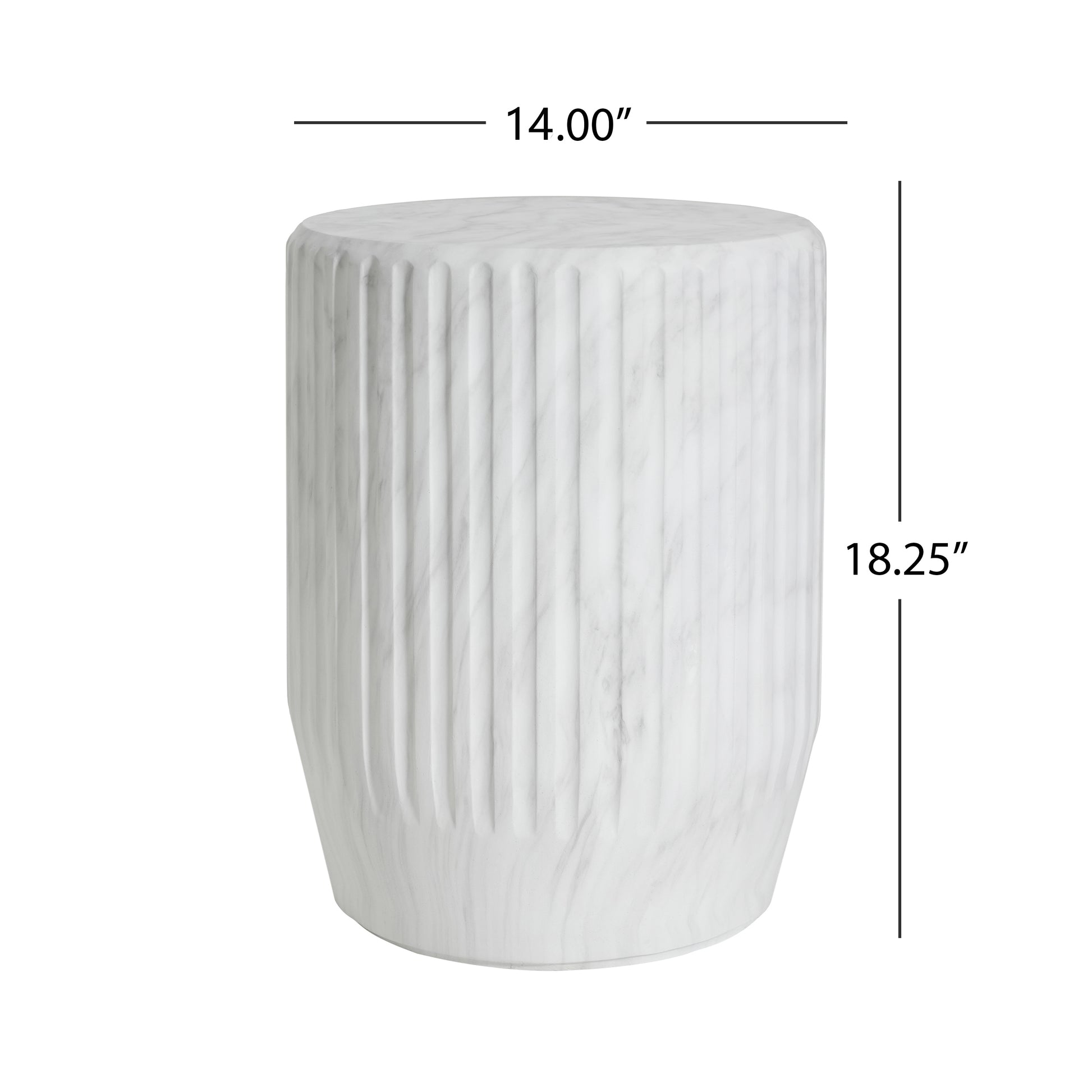 White Concrete Outdoor Side Table - Durable & Stylish
