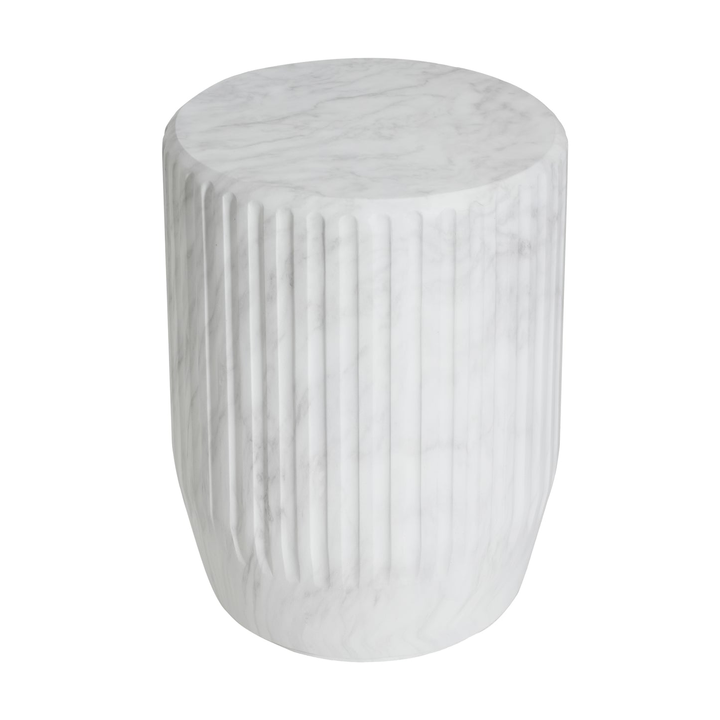 White Concrete Outdoor Side Table - Durable & Stylish