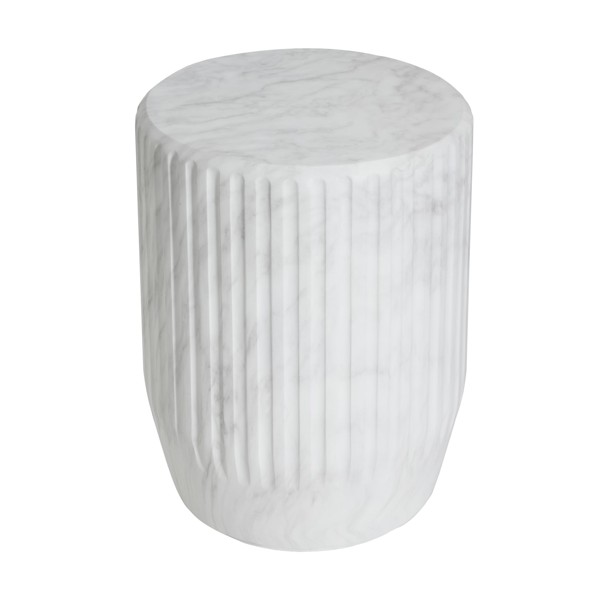 White Concrete Outdoor Side Table - Durable & Stylish