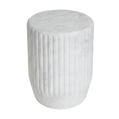 White Concrete Outdoor Side Table - Durable & Stylish