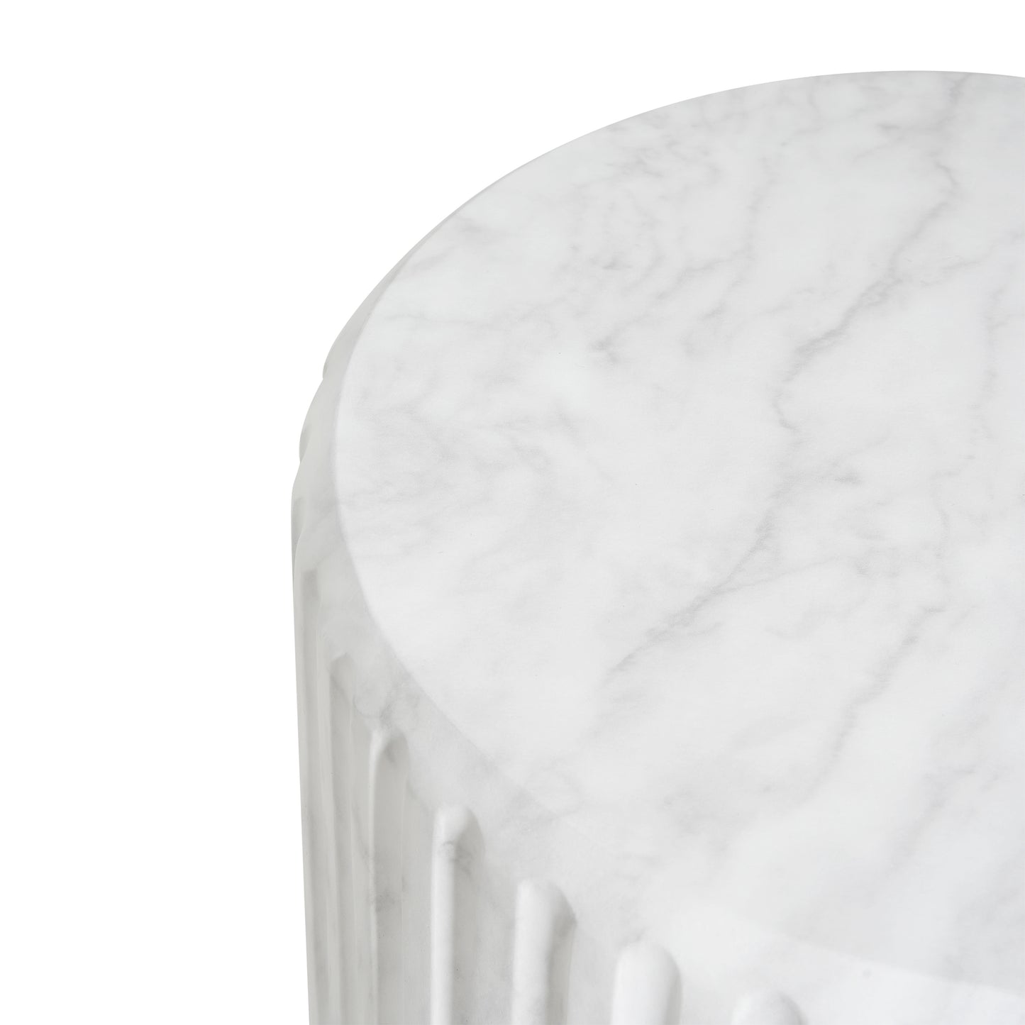 White Concrete Outdoor Side Table - Durable & Stylish