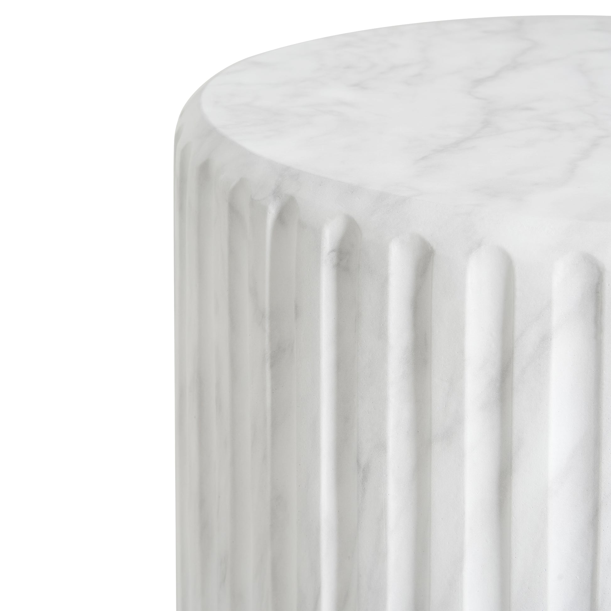 White Concrete Outdoor Side Table - Durable & Stylish