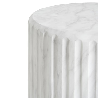 White Concrete Outdoor Side Table - Durable & Stylish