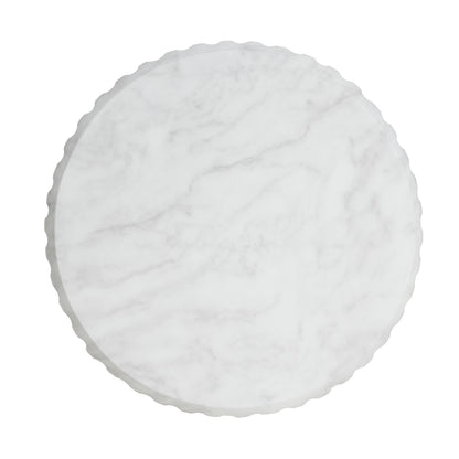 White Concrete Outdoor Side Table - Durable & Stylish