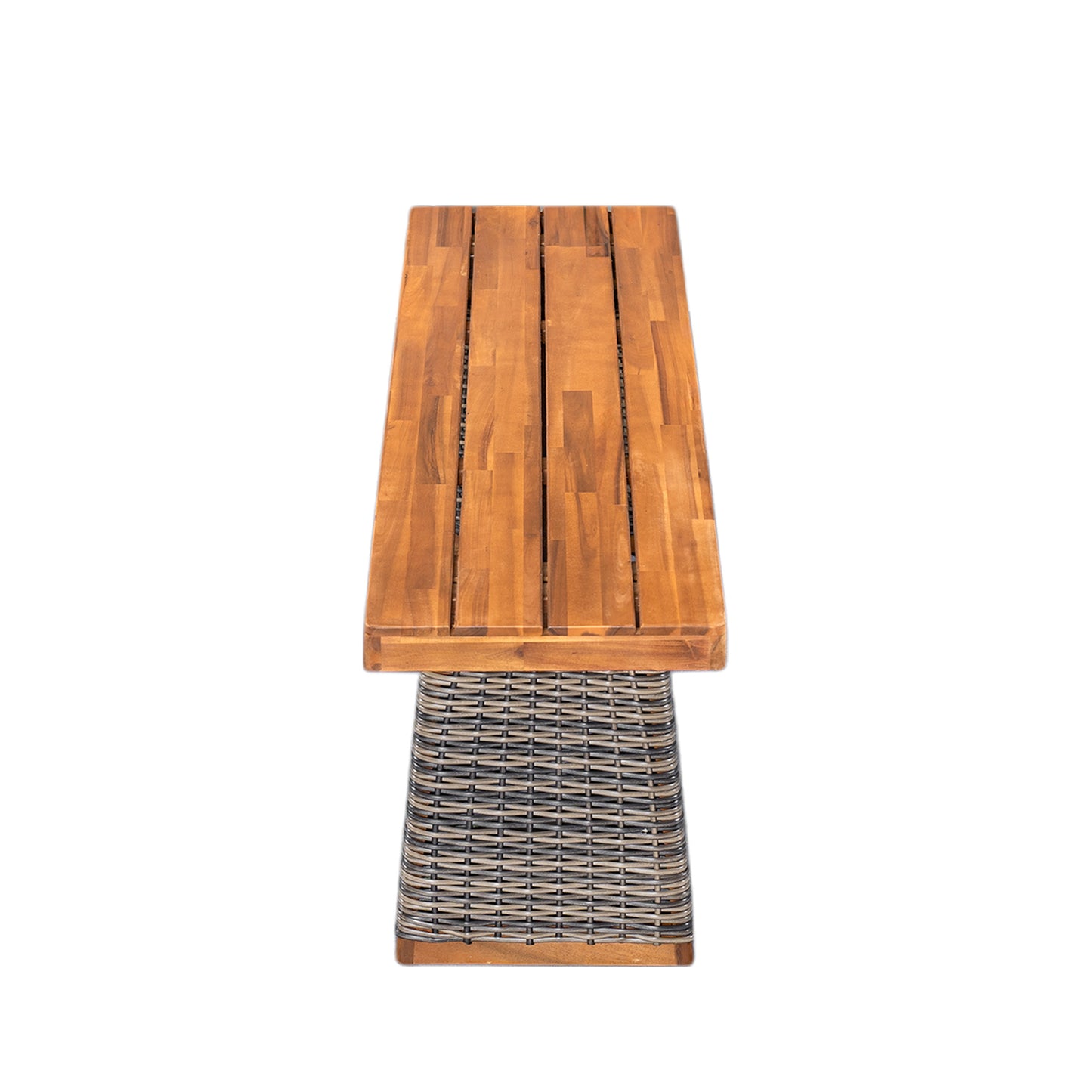 Acacia Wood Garden Bench with Teak Finish for Outdoor Dining