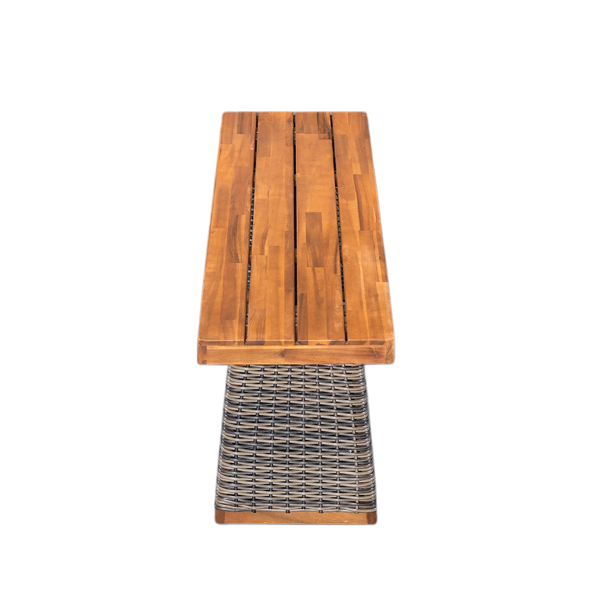 Acacia Wood Garden Bench with Teak Finish for Outdoor Dining