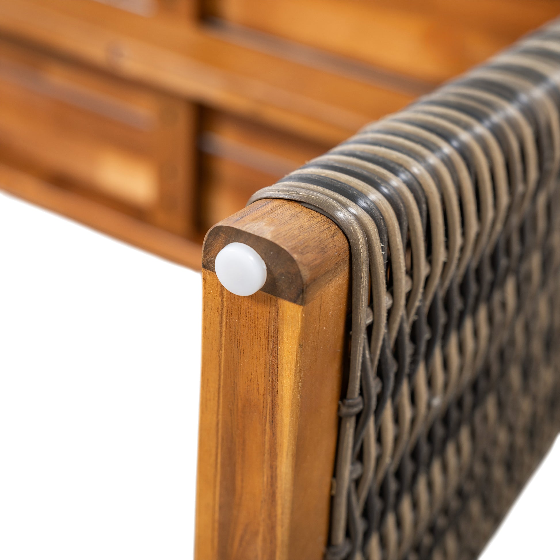Acacia Wood Garden Bench with Teak Finish for Outdoor Dining