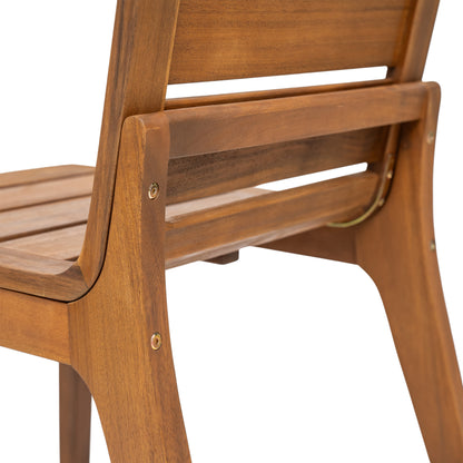 Teak Acacia Wood Patio Chairs (Set of 2) - Weather-Resistant Outdoor Seating