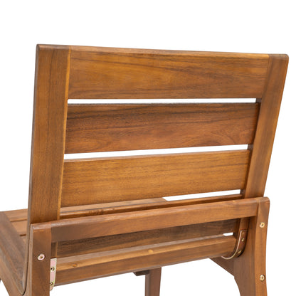Teak Acacia Wood Patio Chairs (Set of 2) - Weather-Resistant Outdoor Seating