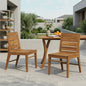 Outdoor Acacia Wood Dining Chair (Set of 2), Teak Finish Patio Chair with Ergonomic Curved Back, Weather Resistant Side Chair for Garden, Backyard, Patio