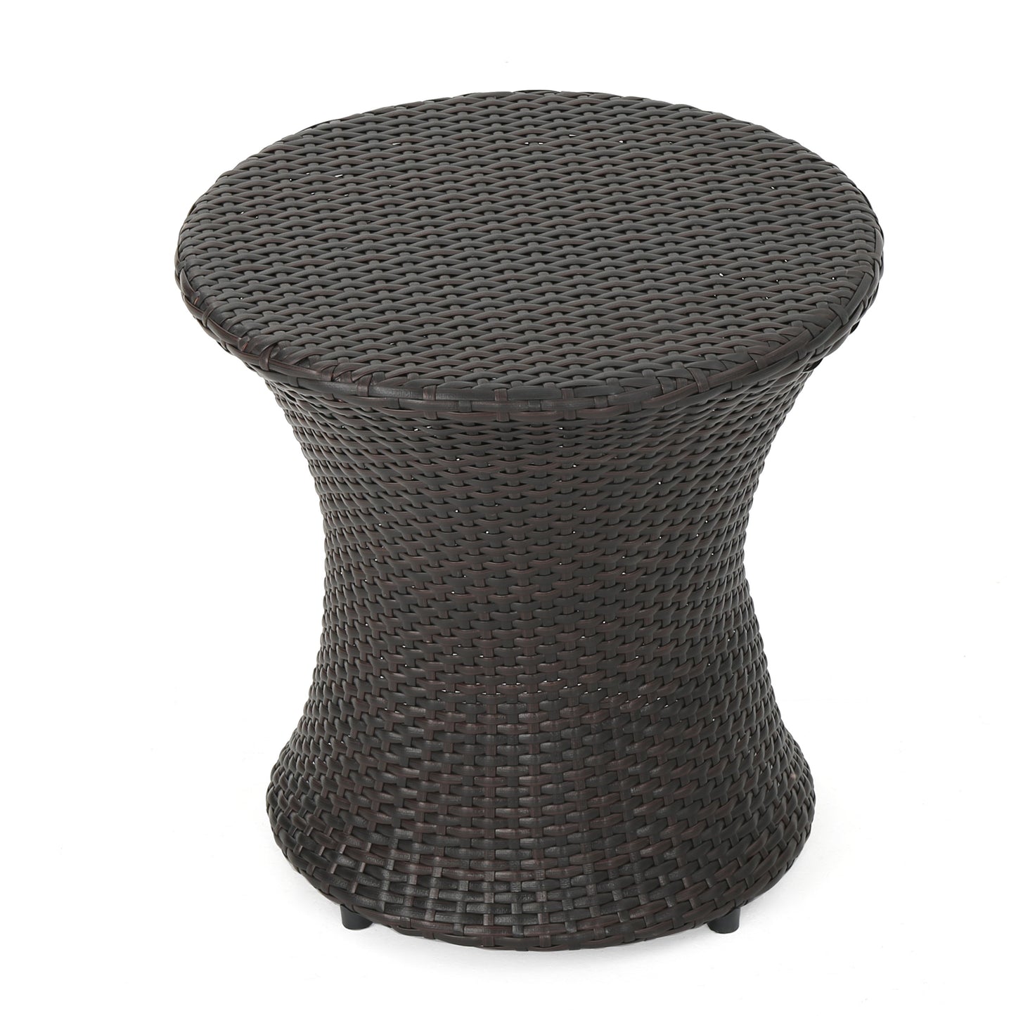 Kono Hourglass Table - Brown Iron Rattan Outdoor Table