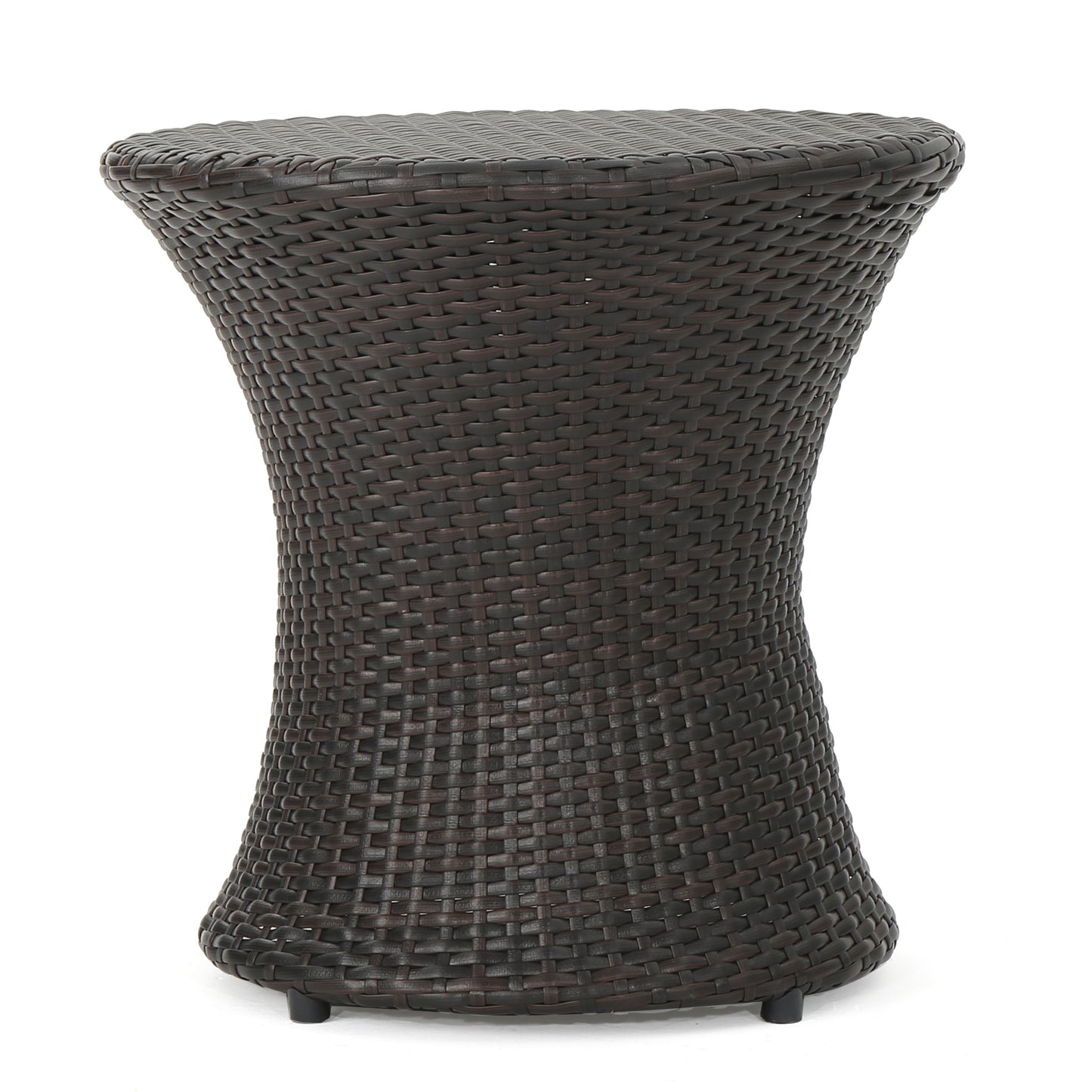 Kono Hourglass Table - Brown Iron Rattan Outdoor Table