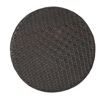 Kono Hourglass Table - Brown Iron Rattan Outdoor Table