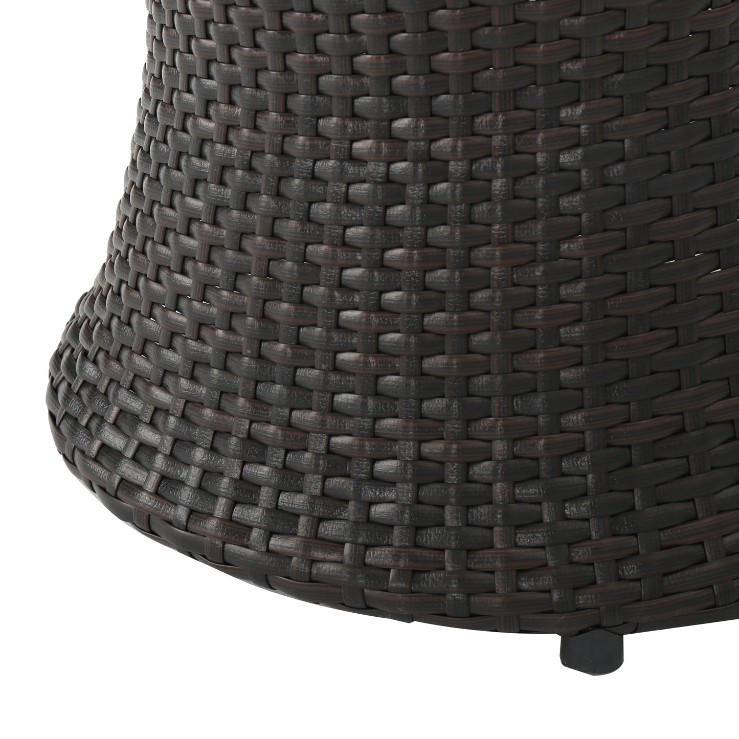 Kono Hourglass Table - Brown Iron Rattan Outdoor Table