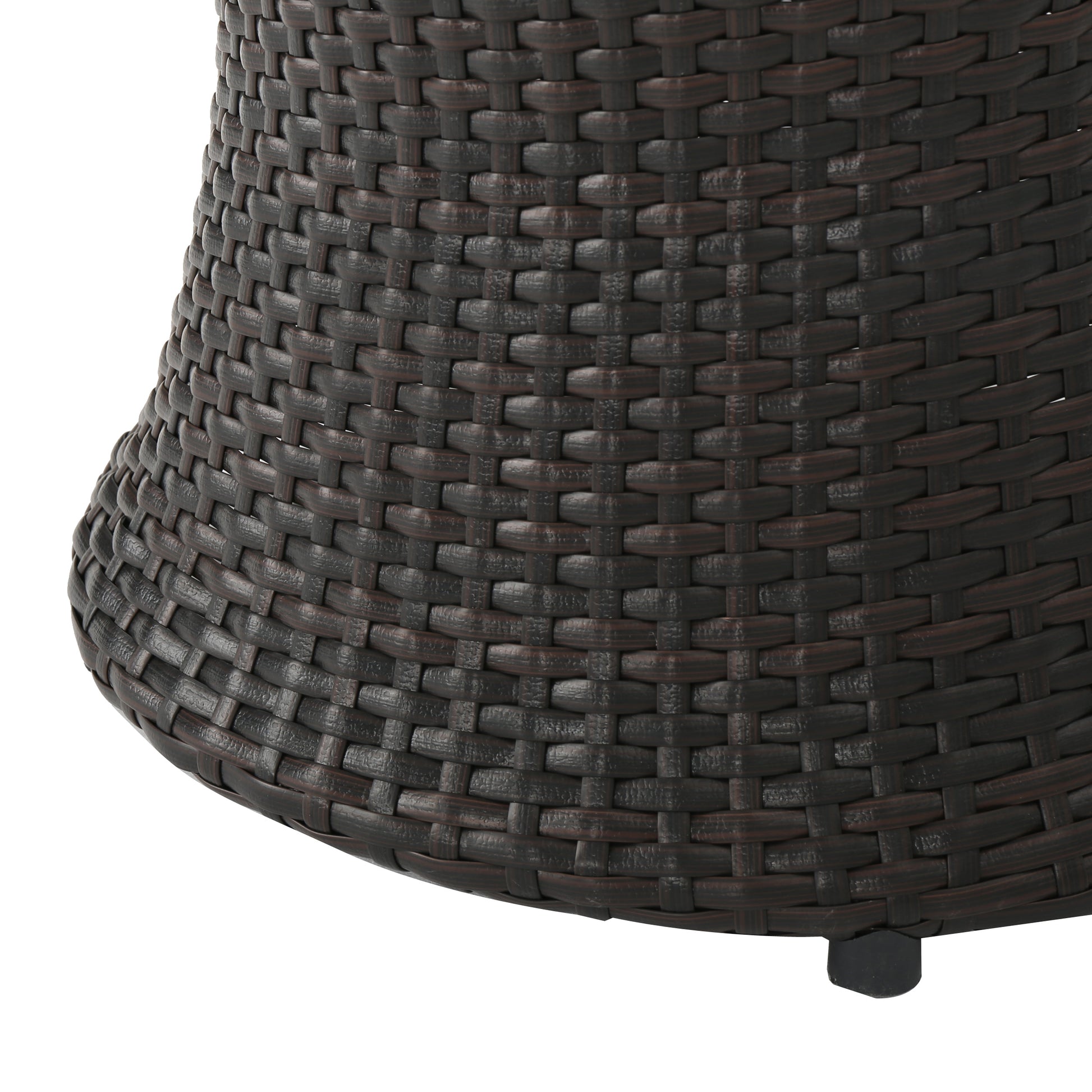 Kono Hourglass Table - Brown Iron Rattan Outdoor Table