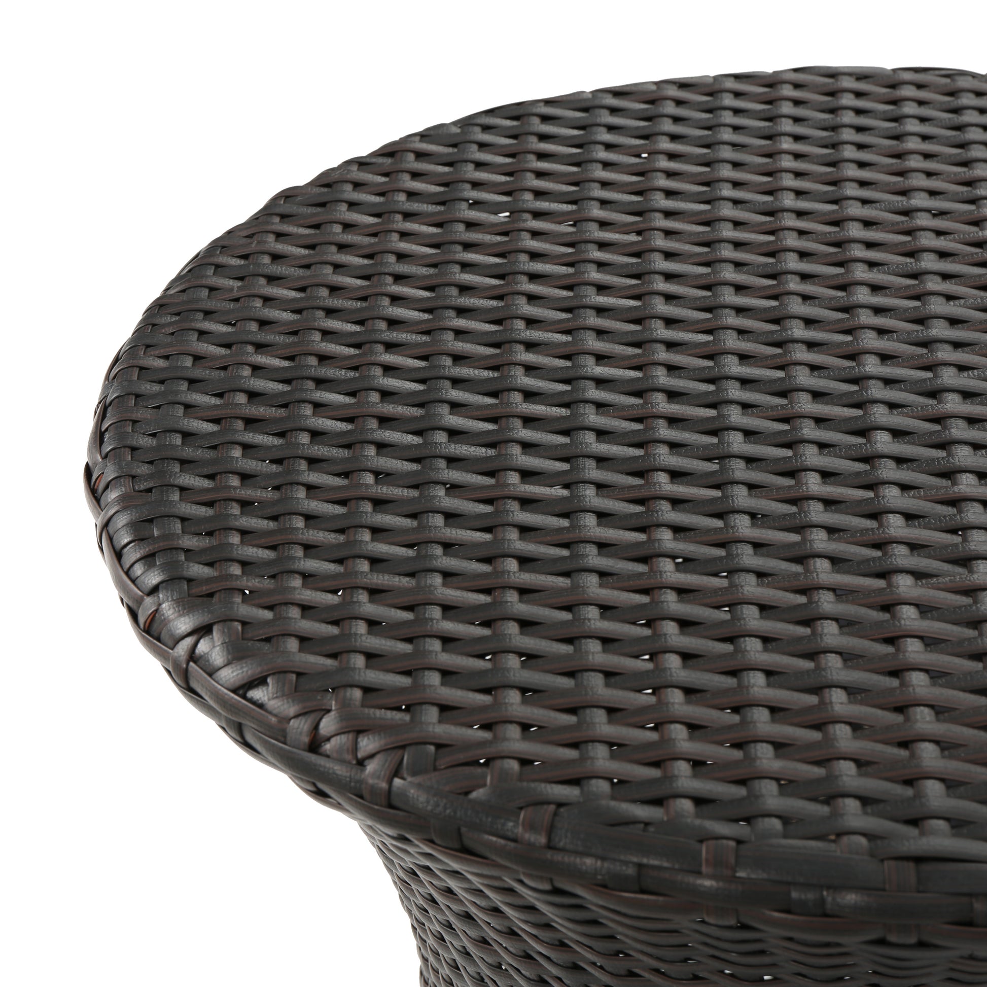 Kono Hourglass Table - Brown Iron Rattan Outdoor Table